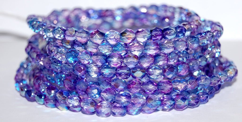 Fire Polished Round Faceted Beads, 48102 (48102), Glass, Czech Republic