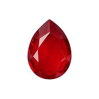 Pear Faceted Pointed Back (Doublets) Crystal Glass Stone, Red 4 Transparent (90070), Czech Republic