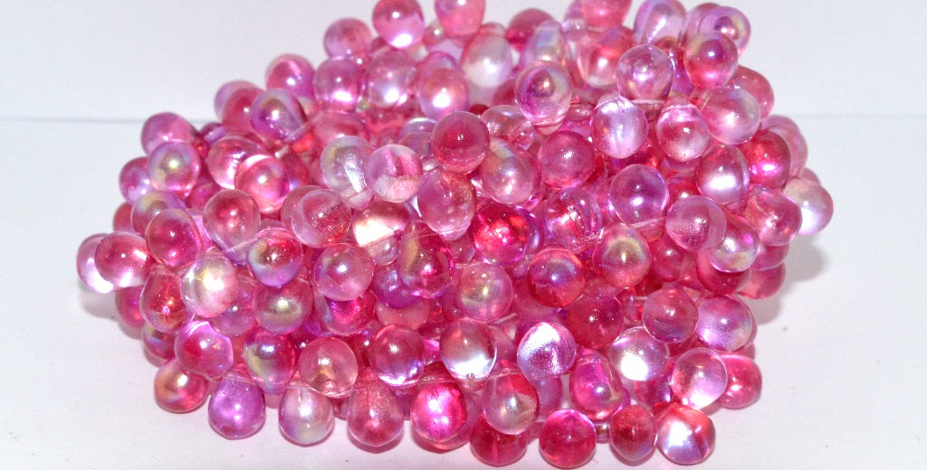 Pear Drop Pressed Glass Beads, Crystal 48120 (30 48120), Glass, Czech Republic