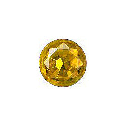Round Faceted Pointed Back (Doublets) Crystal Glass Stone, Yellow 12 Transparent With Aluminium (800200-Al), Czech Republic