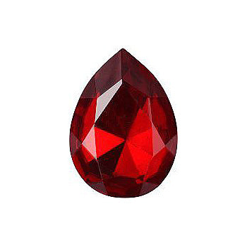 Pear Faceted Pointed Back (Doublets) Crystal Glass Stone, Red 11 Transparent With Aluminium (90080-Al), Czech Republic