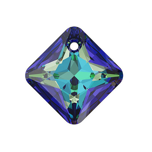 SWAROVSKI CRYSTALS pendant Princess Cut 6431 crystal stone with hole Crystal Bermuda Blue Glass Austria