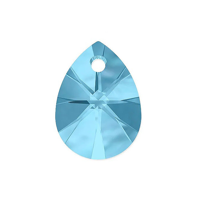 SWAROVSKI ELEMENTS pendant XILION pear 6128 crystal stone with hole Aquamarine Glass Austria