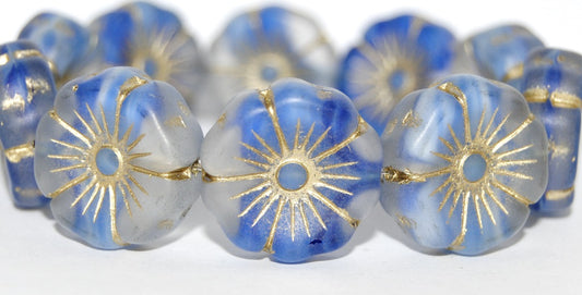 Hawaii Flower Pressed Glass Beads, (65014 54202), Glass, Czech Republic