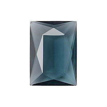 Rectangle Faceted Pointed Back (Doublets) Crystal Glass Stone, Blue 7 Transparent (30330-L), Czech Republic