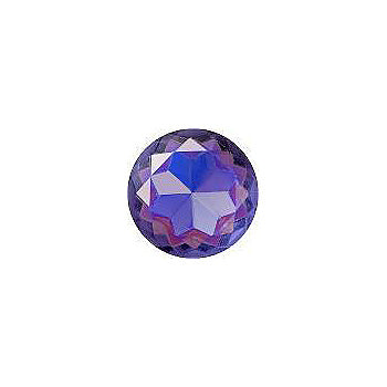 Round Faceted Pointed Back (Doublets) Crystal Glass Stone, Violet 6 Transparent With Ab (20500-Abb), Czech Republic