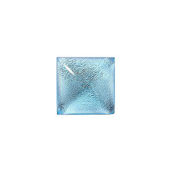 Square Cabochons Flat Back Crystal Glass Stone, Aqua Blue 2 With Silver (60019), Czech Republic