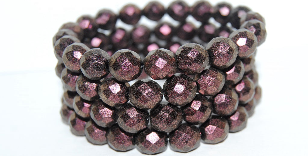 Fire Polished Round Faceted Beads, Black 94108 (23980 94108), Glass, Czech Republic