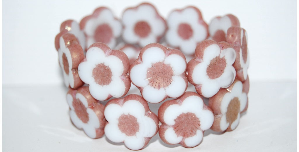 Table Cut Flower Beads Hibiscus, (21 6000 14495M), Glass, Czech Republic