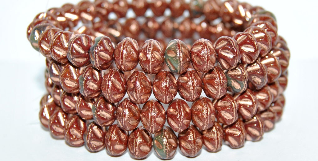 Flat Round Lentil Pressed Glass Beads, Mixed Colors Brown 54200 (Mix Brown 54200), Glass, Czech Republic