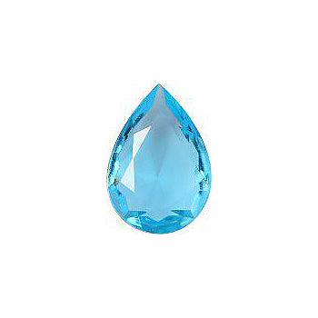 Pear Faceted Pointed Back (Doublets) Crystal Glass Stone, Aqua Blue 2 Transparent (60010), Czech Republic