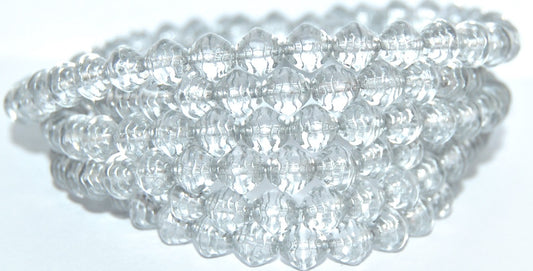 Bicone Pressed Glass Beads Wasp Nest, Crystal 54201 (30 54201), Glass, Czech Republic