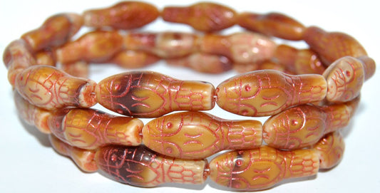 Snake Head Pressed Glass Beads, (17006 43806), Glass, Czech Republic