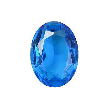 Oval Faceted Pointed Back (Doublets) Crystal Glass Stone, Blue 11 Transparent (60050), Czech Republic