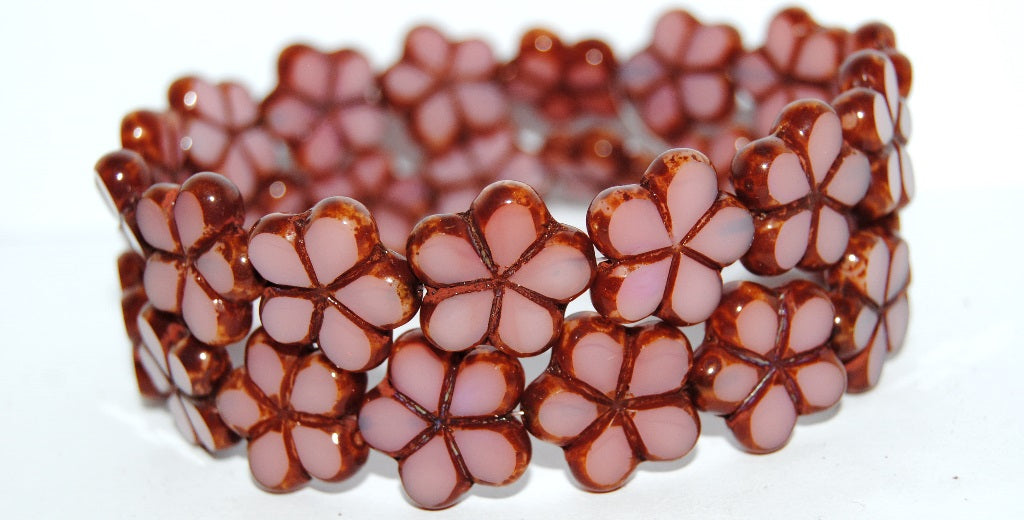 Table Cut Flower Beads, 71010B Travertin (71010B 86800), Glass, Czech Republic