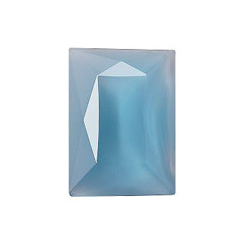 Rectangle Faceted Pointed Back (Doublets) Crystal Glass Stone, Aqua Blue 3 Milky Colours (04030-60020-K), Czech Republic