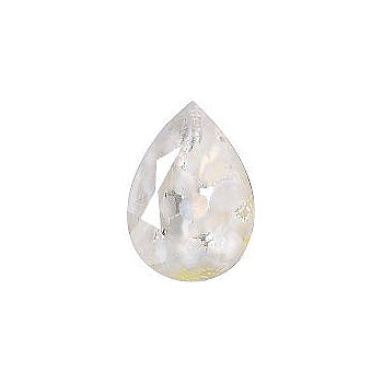 Pear Faceted Pointed Back (Doublets) Crystal Glass Stone, White 8 With Silver (04030-Ag-Br-04030-0003), Czech Republic