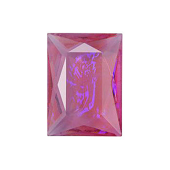 Rectangle Faceted Pointed Back (Doublets) Crystal Glass Stone, Pink 3 Mexico Opals (Mex-34), Czech Republic