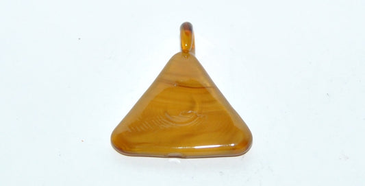 Czech Glass Hand Made Triangle Lampwork Pendant, (3630 A), Glass, Czech Republic