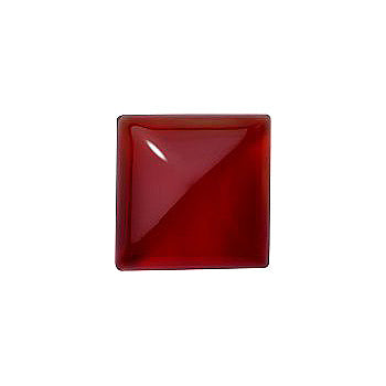 Square Cabochons Flat Back Crystal Glass Stone, Red 2 With Silver (90089), Czech Republic