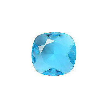 Rounded Square Faceted Pointed Back (Doublets) Crystal Glass Stone, Aqua Blue 1 Transparent (60020), Czech Republic