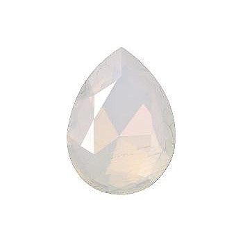 Pear Faceted Pointed Back (Doublets) Crystal Glass Stone, White 13 Milky Colours (Milky-White-Sf), Czech Republic