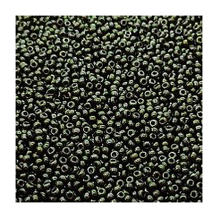 Rocailles PRECIOSA seed beads Dark Green Metallic Glass Czech Republic