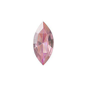 Navette Faceted Pointed Back (Doublets) Crystal Glass Stone, Pink 10 Transparent With Ab (20010-Abb), Czech Republic