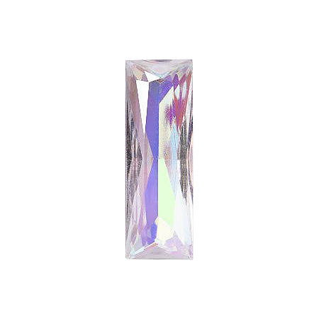 Rectangle Faceted Pointed Back (Doublets) Crystal Glass Stone, White 12 Transparent With Ab (000300-Abb), Czech Republic
