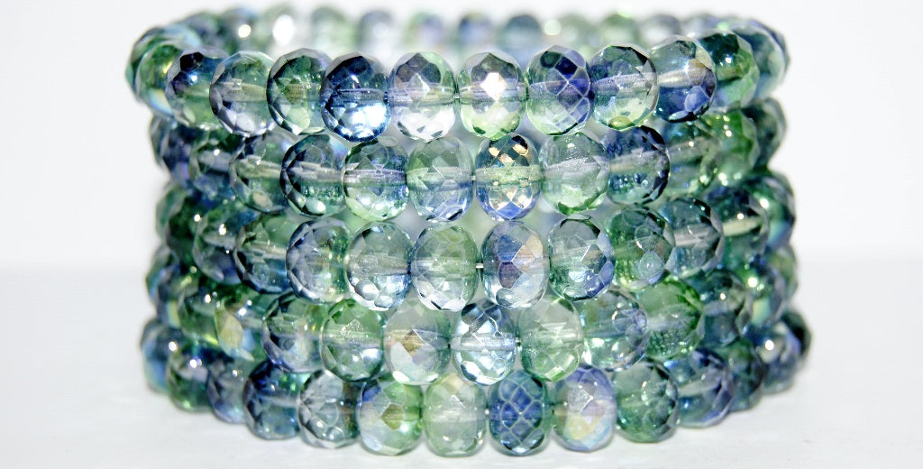 Faceted Special Cut Rondelle Fire Polished Beads, 48106 (48106), Glass, Czech Republic