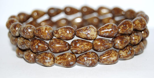 Pear Drop Pressed Glass Beads, (13010 43400), Glass, Czech Republic