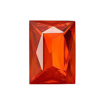 Rectangle Faceted Pointed Back (Doublets) Crystal Glass Stone, Orange 3 Transparent With Aluminium (900300-Al), Czech Republic