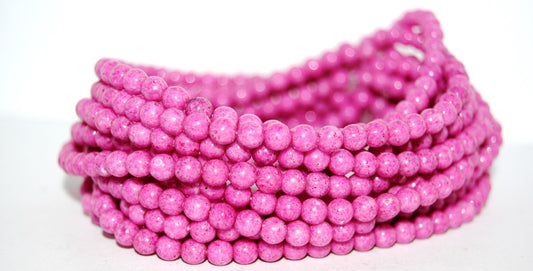 Round Pressed Glass Beads Druck, Chalk White P (3000 P), Glass, Czech Republic