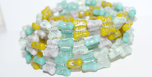 Butterfly Pressed Glass Beads, Mixed Colors Gy 54201 (Mix Gy 54201), Glass, Czech Republic
