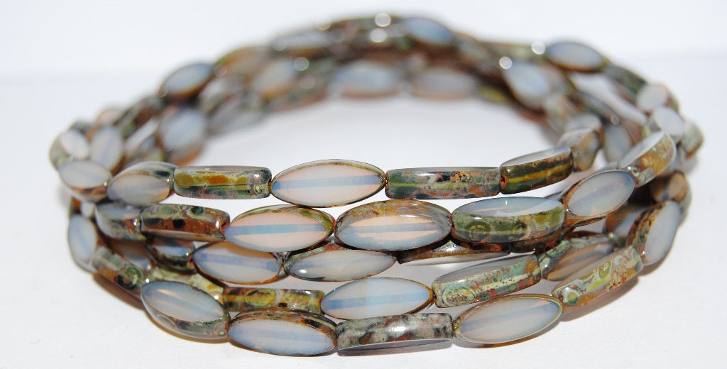 Table Cut Oval Boat Beads, (1000 66800), Glass, Czech Republic