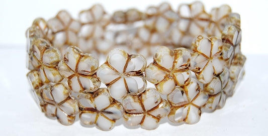 Table Cut Flower Beads, (6208 86800Antiq), Glass, Czech Republic