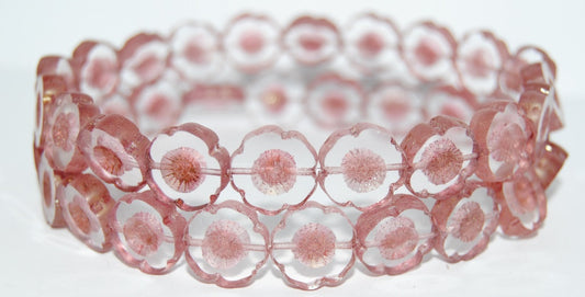 Table Cut Round Beads Hawaii Flowers, Crystal 14495Mm (30 14495Mm), Glass, Czech Republic