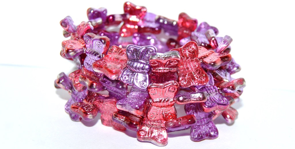 Butterfly Pressed Glass Beads, 48220 (48220), Glass, Czech Republic