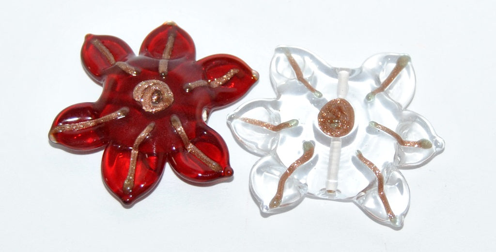 Czech Glass Hand Made Flower Lampwork Beads, (3632 F), Glass, Czech Republic