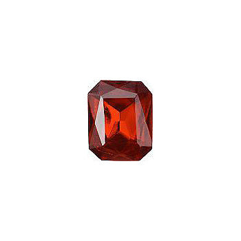 Octagon Faceted Pointed Back (Doublets) Crystal Glass Stone, Red 12 Transparent With Chrome (90040-Chr), Czech Republic