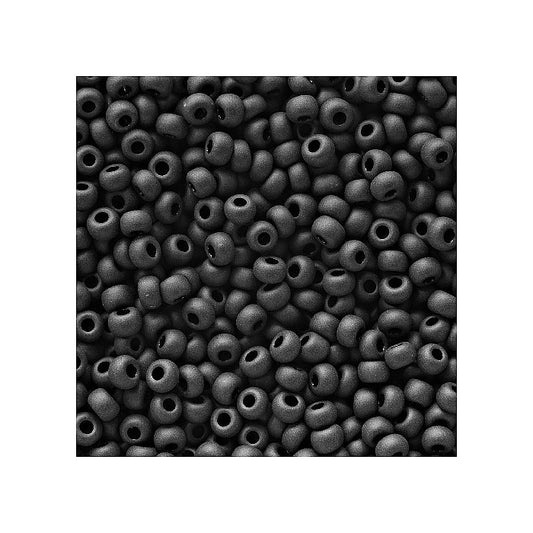 Rocailles PRECIOSA seed beads Black Matte Glass Czech Republic