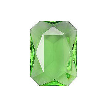 Octagon Faceted Pointed Back (Doublets) Crystal Glass Stone, Light Green 7 Transparent (50590), Czech Republic