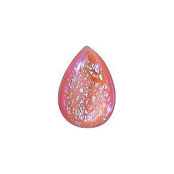 Pear Cabochons Flat Back Crystal Glass Stone, Pink 13 Mexico Opals (16716), Czech Republic