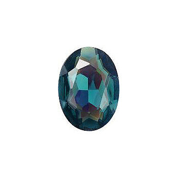 Oval Faceted Pointed Back (Doublets) Crystal Glass Stone, Blue 10 Transparent With Ab (30330-L-Abb), Czech Republic