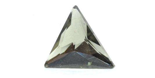 Cabochons Triangle Faceted Flat Back, (Black Diamond Similization), Glass, Czech Republic