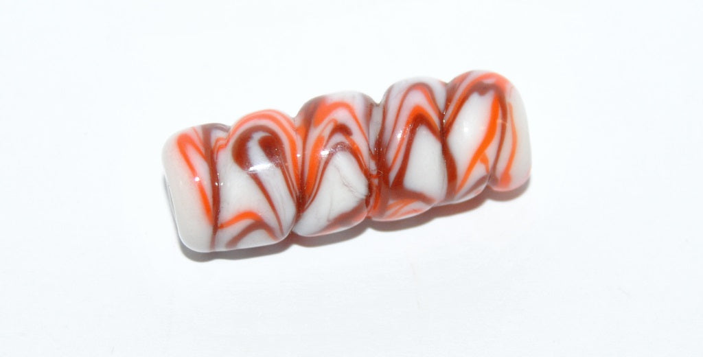 Czech Glass Hand Made Roller Tube Lampwork Beads, (3212 C), Glass, Czech Republic