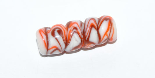 Czech Glass Hand Made Roller Tube Lampwork Beads, (3212 C), Glass, Czech Republic