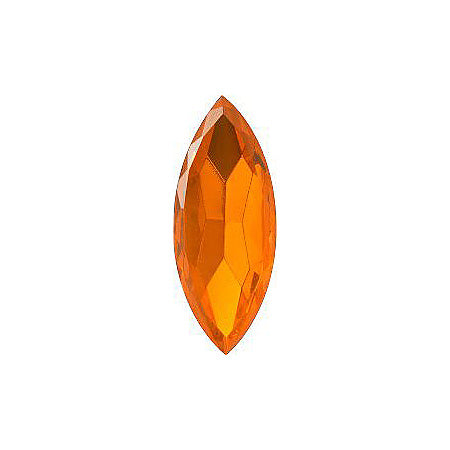 Navette Faceted Pointed Back (Doublets) Crystal Glass Stone, Orange 2 Transparent With Gold Foil (90000-Gf), Czech Republic