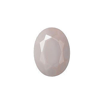 Oval Faceted Pointed Back (Doublets) Crystal Glass Stone, Grey 1 Opaque (41000), Czech Republic