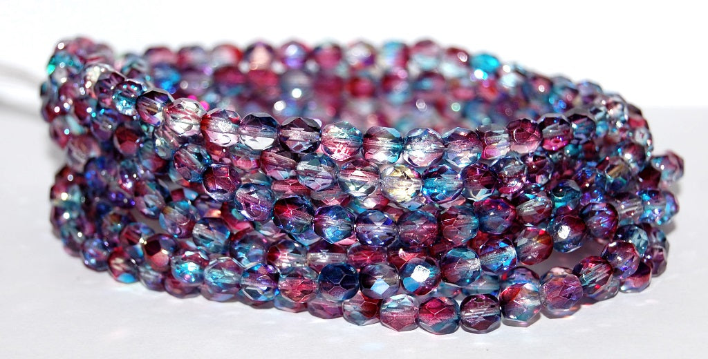 Fire Polished Round Faceted Beads, 48113 (48113), Glass, Czech Republic